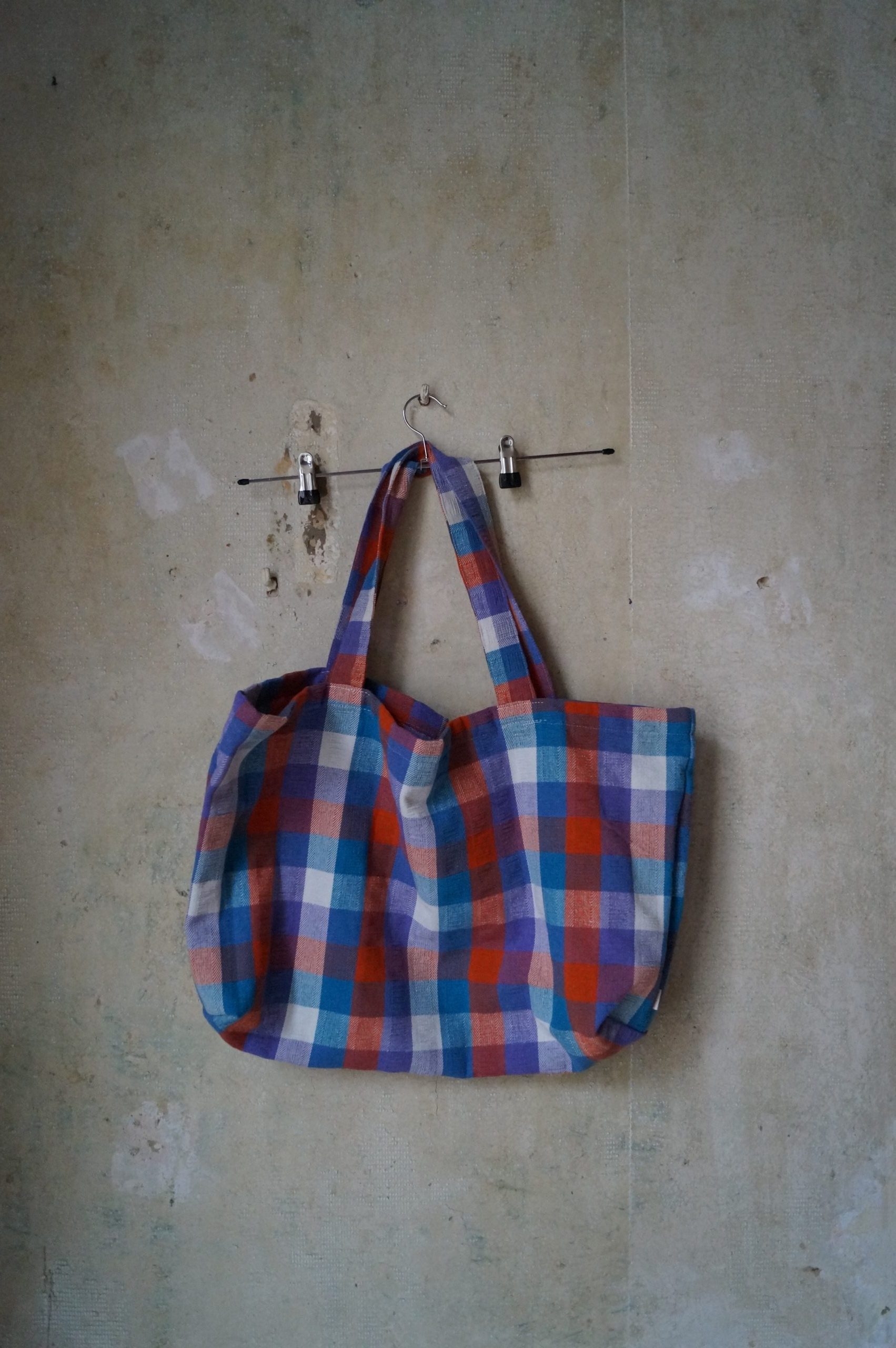 Grote tote bag - blauw/paars